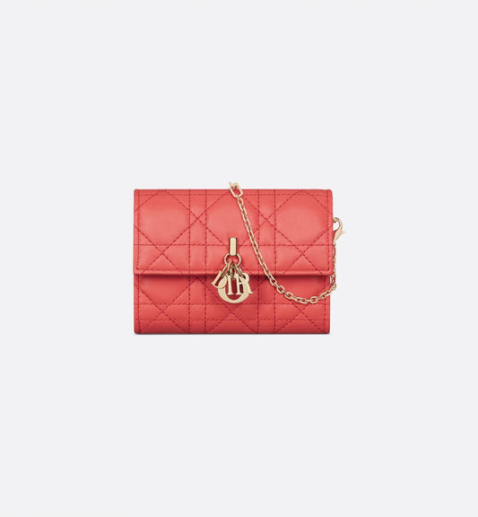 Micro Bag in Coral Cannage Lambskin